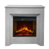 Camino elettrico da terra in legno effetto Cemento BELLINI L96 x P35 x H96 cm