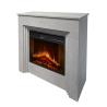 Camino elettrico da terra in legno effetto Cemento BELLINI L96 x P35 x H96 cm