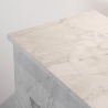 Camino elettrico da terra in legno effetto Marmo Bianco BELLINI L96 x P35 x H96 cm