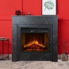 Camino elettrico da terra in legno effetto Marmo Nero BELLINI L96 x P35 x H96 cm
