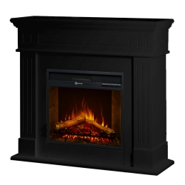 Camino elettrico da terra in legno Nero CAMBRIDGE 110x36x100h