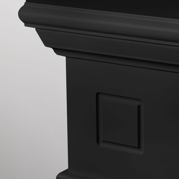 Camino elettrico da terra in legno Nero CAMBRIDGE 110x36x100h
