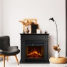 Camino elettrico da terra in legno Nero JEFFERSON L89,5 x H90,5 x P28 cm