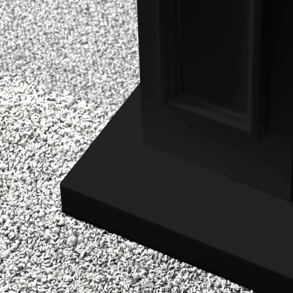 Camino elettrico da terra in legno Nero JEFFERSON L89,5 x H90,5 x P28 cm