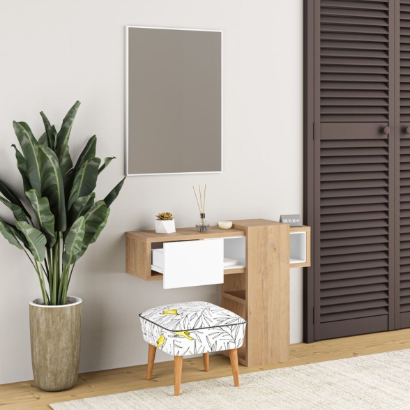 Composizione Ingresso Efes rovere bianco con specchio