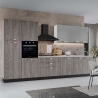 Cucina Reversibile 360 Cm Bianco E Rovere Grigio Con Pensili Grigi Iris