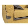 Divano 2 Posti Con Braccioli 116x72x84 Tessuto Senape Tokyo