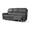 Divano In Pelle 3 Posti 211 Cm Recliner Elettrici Claus Grigio Scuro