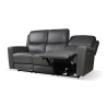 Divano In Pelle 3 Posti 211 Cm Recliner Elettrici Claus Grigio Scuro
