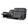 Divano In Pelle 3 Posti 211 Cm Recliner Elettrici Claus Grigio Scuro