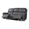 Divano In Pelle 3 Posti 211 Cm Recliner Elettrici Claus Grigio Scuro