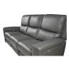 Divano In Pelle 3 Posti 211 Cm Recliner Elettrici Claus Grigio Scuro