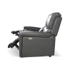 Divano In Pelle 3 Posti 211 Cm Recliner Elettrici Claus Grigio Scuro