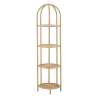 Libreria Angolare Rotonda In Rattan 4 Ripiani 40x38x150 Panama