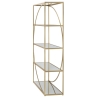 Libreria Stile Glamour 90x38x180 Oro Con Ripiani A Specchio Glamy
