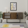 Madia Moderna 3 Ante 150 Cm Tricolore Rovere Noce Dark Coffee Tontini