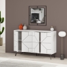 Madia Moderna 4 Ante 123 Cm Design Geometrico Dune Bianca