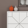 Madia Moderna 4 Ante 123 Cm Design Geometrico Dune Bianca