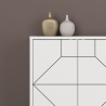 Madia Moderna 6 Ante 183 Cm Design Geometrico Dune Bianca