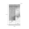 Mobile Ingresso 104x32x190 Bianco E Rovere Mosso MO6