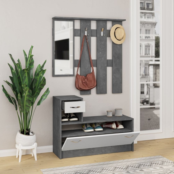 Mobile Ingresso 100 Cm Con Specchio Rudolf Grigio