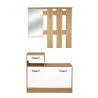 Mobile ingresso con specchio e scarpiera e bianco e rovere Rudolf XL