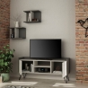 Mobile Porta TV 120 Cm Con Ante E Mensole Klappe Bianco E Antracite