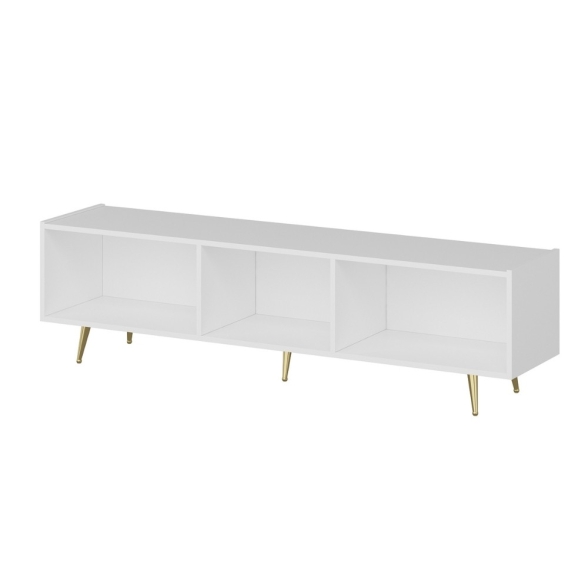 Mobile porta tv 180 cm con inserti dorati bianco serigrafato Jose