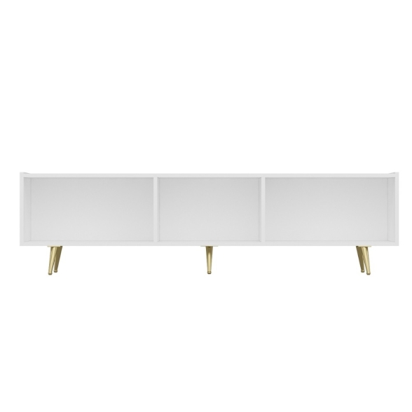 Mobile porta tv 180 cm con inserti dorati bianco serigrafato Jose