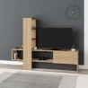 Mobile porta TV 180 cm rovere e antracite con libreria Troya