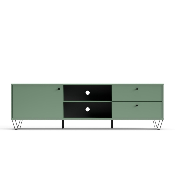 Mobile TV 180 Cm Con Anta Cassetti E Vani A Giorno Aldo Verde