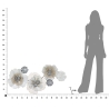 Pannello Decorativo A Fiori Flowery 116,5x8x58 Cm In Ferro Multicolore