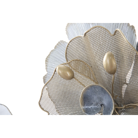 Pannello Decorativo A Fiori Flowery 116,5x8x58 Cm In Ferro Multicolore