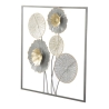 Pannello Decorativo a Fiori Sqity 50x3,8x50 Cm In Ferro Multicolore