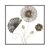 Pannello Decorativo a Fiori Square 50x5,5x50 Cm In Ferro Multicolore