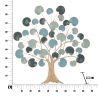 Pannello Decorativo A Parete Albero 89x2,5x90 Cm In Ferro Apple Blu Chiaro