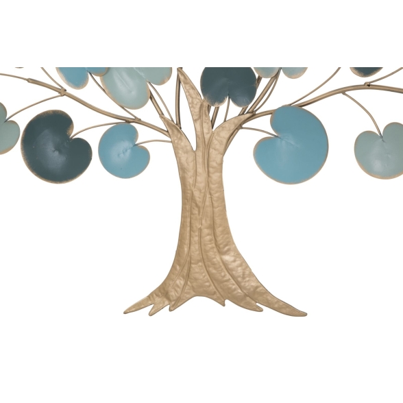 Pannello Decorativo A Parete Albero 89x2,5x90 Cm In Ferro Apple Blu Chiaro