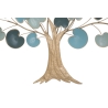 Pannello Decorativo A Parete Albero 89x2,5x90 Cm In Ferro Apple Blu Chiaro