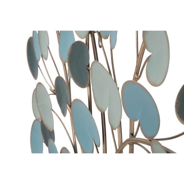 Pannello Decorativo A Parete Albero 89x2,5x90 Cm In Ferro Apple Blu Chiaro