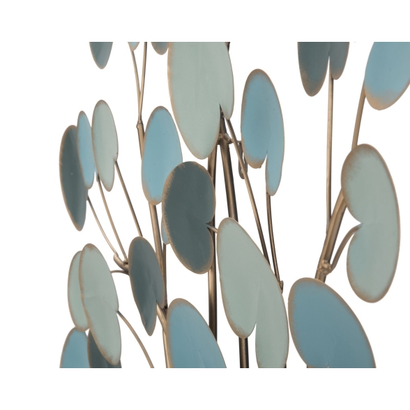Pannello Decorativo A Parete Albero 89x2,5x90 Cm In Ferro Apple Blu Chiaro