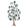 Pannello Decorativo A Parete Albero 89x2,5x90 Cm In Ferro Apple Blu Chiaro