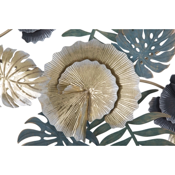 Pannello Decorativo A Parete Foglie 115x6x70 Cm In Ferro Amaz Mix Color