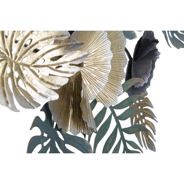 Pannello Decorativo A Parete Foglie 115x6x70 Cm In Ferro Amaz Mix Color