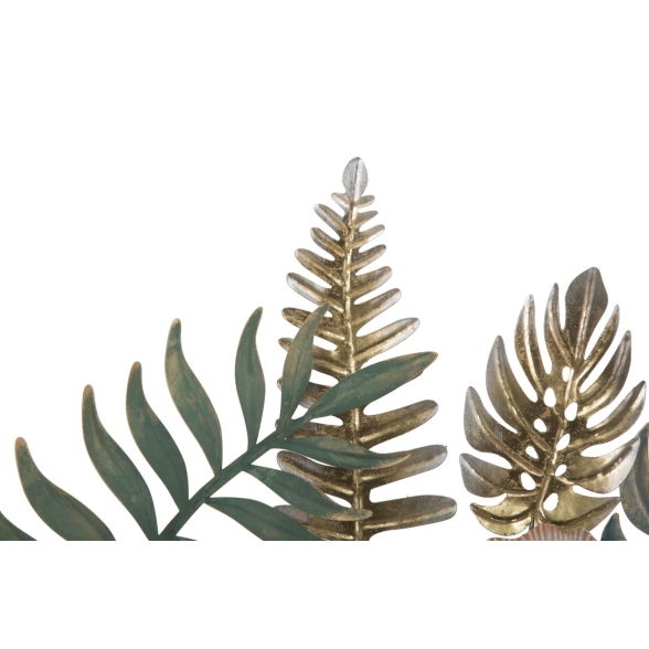 Pannello Decorativo A Parete Foglie 115x6x70 Cm In Ferro Amaz Mix Color
