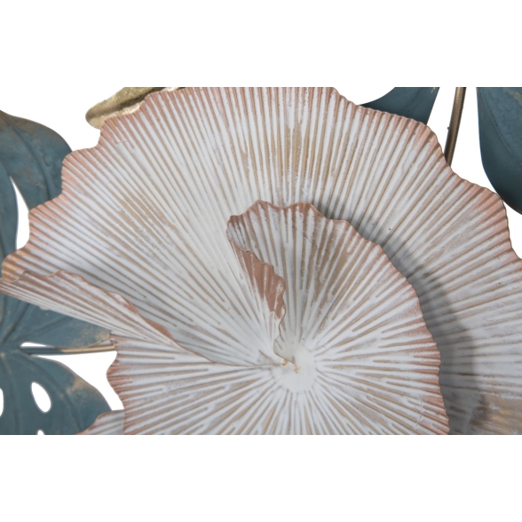 Pannello Decorativo A Parete Foglie 115x6x70 Cm In Ferro Amaz Mix Color