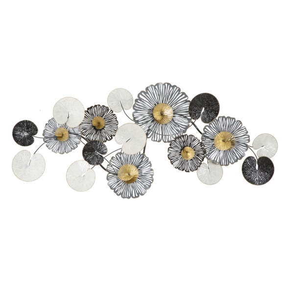 Pannello Decorativo Astratto Troby 143x8,5x64 Cm In Ferro Multicolore
