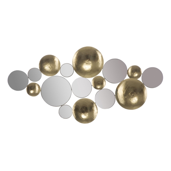 Pannello Decorativo Gold Mirror Glam 118X2,5X60 Cm In Ferro Con Specchi