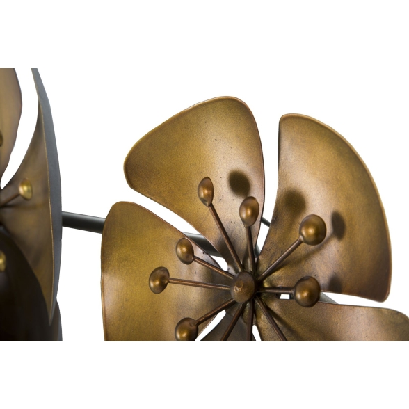 Pannello Decorativo In Ferro 80x6x57 Cm Flowe Goldy Oro Ver.B