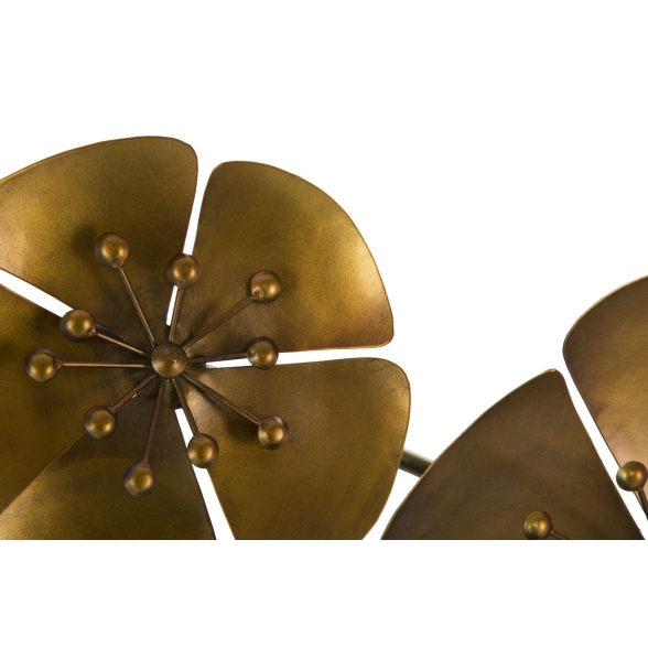 Pannello Decorativo In Ferro 80x6x57 Cm Flowe Goldy Oro Ver.B