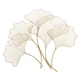 Pannello Decorativo In Ferro A Fiori Glam Leaf 79x5x68 Cm Oro